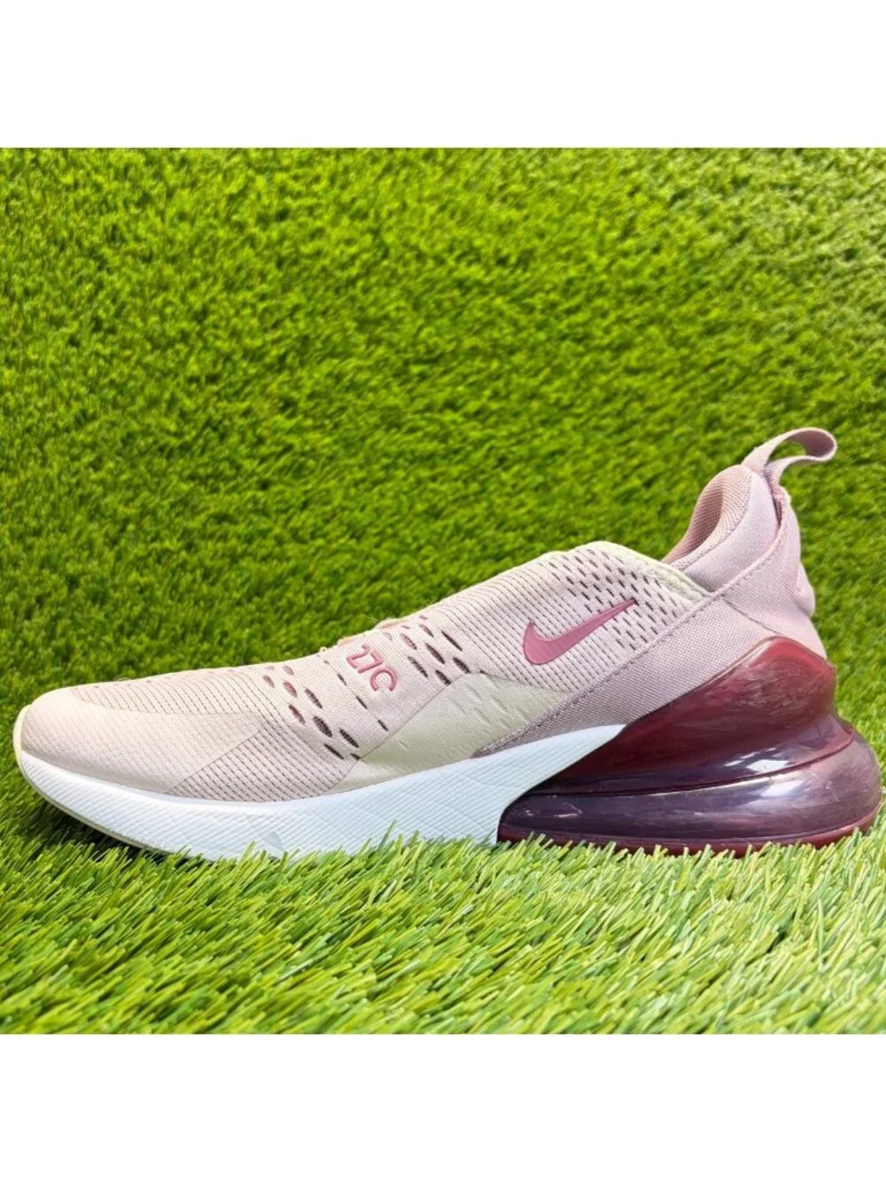 Nike Air Max 270 Womens Size 9 Barely Pink White Athletic Running Shoes Sneakers